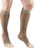 Truform Sheer Compression Stockings, 15-20 mmHg, Women's Knee High Length, Open Toe, Taupe