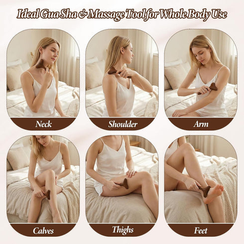 Shimmeroo 3.46 6.30 inch Wood Therapy Massage Tools,Wooden Lymphatic Drainage Massager,Body Lymphatic Drainage Tool