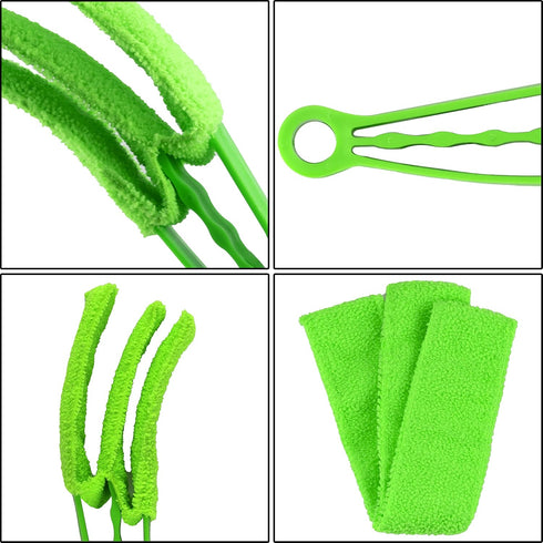 2 Pieces Microfiber Blind Duster Brushes with 6 Sleeves, Window Blind Cleaner Tools for Shutters and Vents