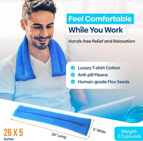SunnyBay Microwave Heating Pad, Microwavable Neck and Shoulder Wrap for Pain Relief