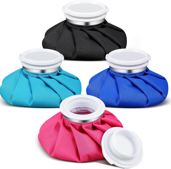 4 Packs Reusable Ice Pack for Cold and Hot Use - Hot Water Bag for Kids & Adults, 5.5 Inches (Classic Pure Style)