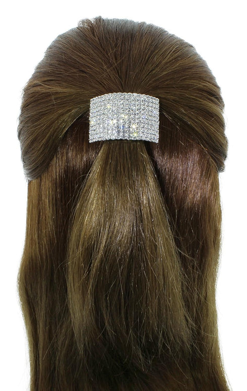 Rhinestone Ponytail Holder by Crystal Avenue, Silvertone with Sparkling Crystals