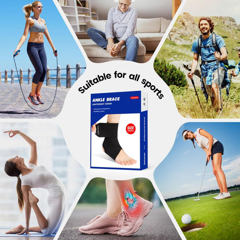 Galvaran Ankle Support Brace, Adjustable Compression Ankle Brace for Sports Protection, Breathable Polyester, One Size