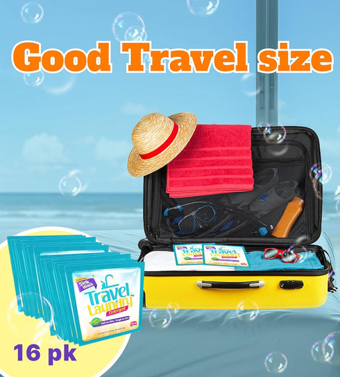Skywin Travel Laundry Detergent, 10 ml, 16 Pack - Effective Travel Detergent Packets