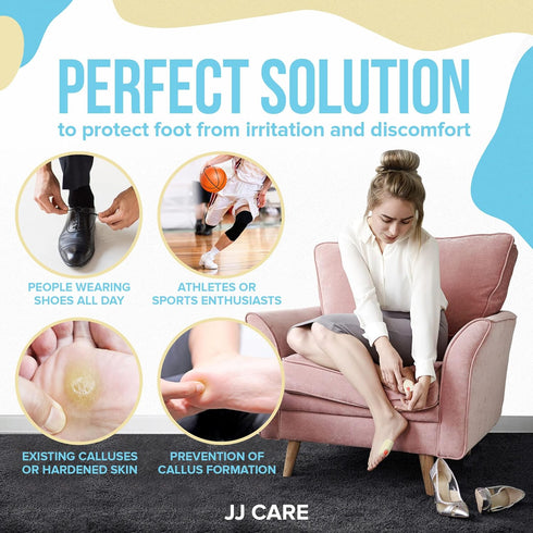 JJ CARE Callus Cushions (Pack of 30), U Shape Callus Pads for Feet, Soft Felt Foot Pads for Calluses for Women