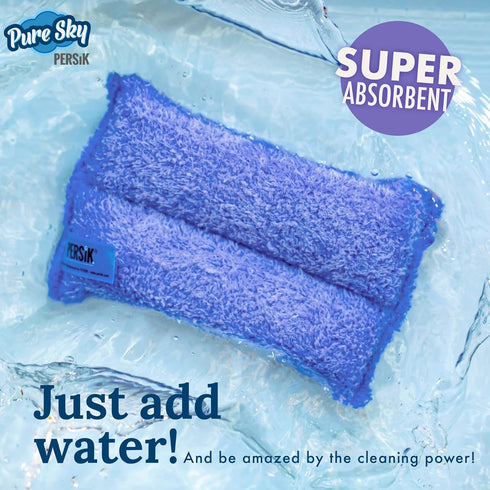 Pure-Sky Ultra Microfiber Cleaning Sponge - 2-in-1 for Glass and Multipurpose, Just Add Water
