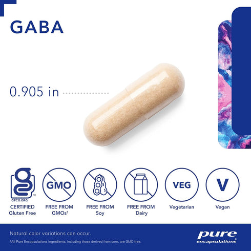 Pure Encapsulations GABA, 60 Capsules, Supplement to Support Relaxation & Moderation of Occasional Stress