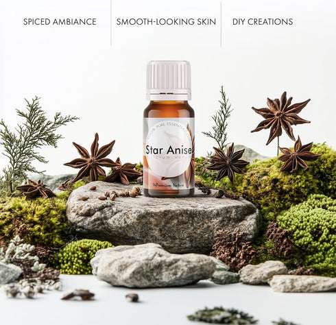 THE PREMIUM NATURE 100% 0.34 oz Star Anise Essential Oil | Sweet, Licorice-Like Aroma | Pure & Natural | for Diffuser