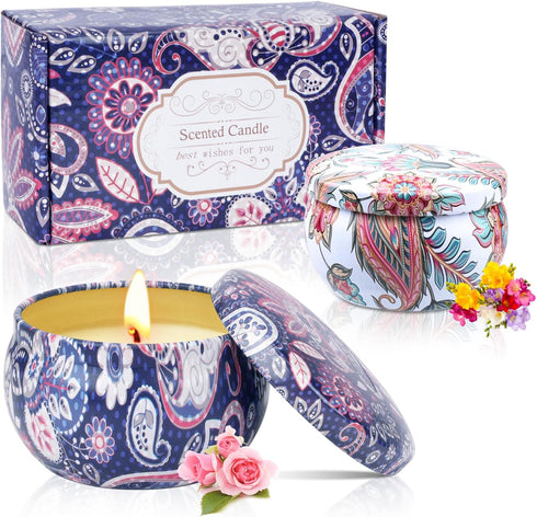 Scented Candle Gift Set for Women, 2 Pack 2.5 oz Aromatherapy Candles