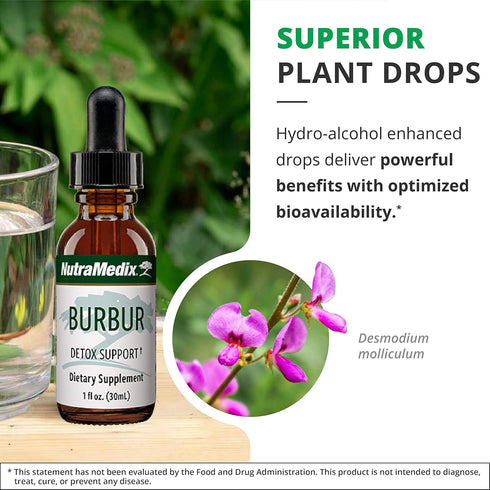 NutraMedix Burbur Supplement, 1oz / 30ml, Supports Full Body Detox Cleanse for Women & Men