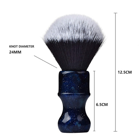 JEQUIL&CORENVEO Luxury Synthetic Shaving Brush, Aesthetic Resin Handle, 24mm Extra Dense Knot