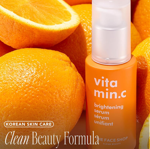 The Face Shop Vitamin C Skin Brightening Serum - Brighten Complexion, Fade Dark Spots, Improve Uneven Skin Tone