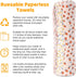 Reusable Paper Towels Roll - 25 Packs Eco Friendly Washable Cotton Flannel, 10 X 10in Super Soft