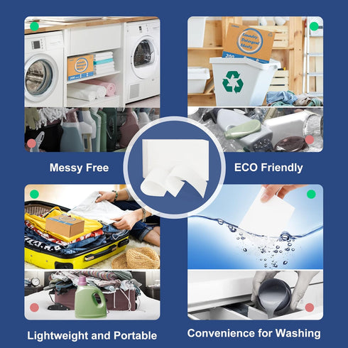 Laundry Detergent Sheets, 200 Loads, Fresh Linen Scent, Eco-Friendly Hypoallergenic Liquidless Supplies