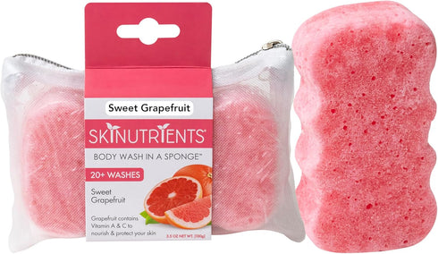 Spongeables Body Wash Sponge - Sweet Grapefruit, 20+ Wash, 1 Count