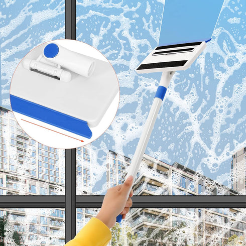 Baseboard Cleaner Tool with Handle, Extendable Wall Cleaner, Includes 4 Reusable Cleaning Pads for Quick Cleaning
