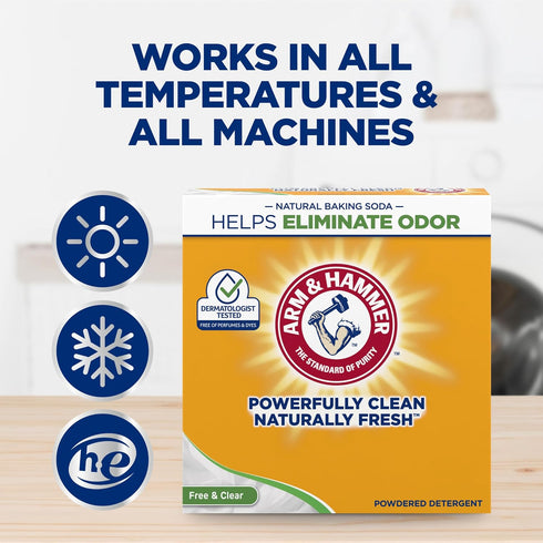 HAMMER 100 ARM & Powder Laundry Detergent, Free of Perfume and Dyes, Loads