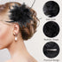 Sibba Flower Hair Clips, Black Pin Barrettes Rose Hair Dress Accessories for Women Girls Travel Wedding Prom