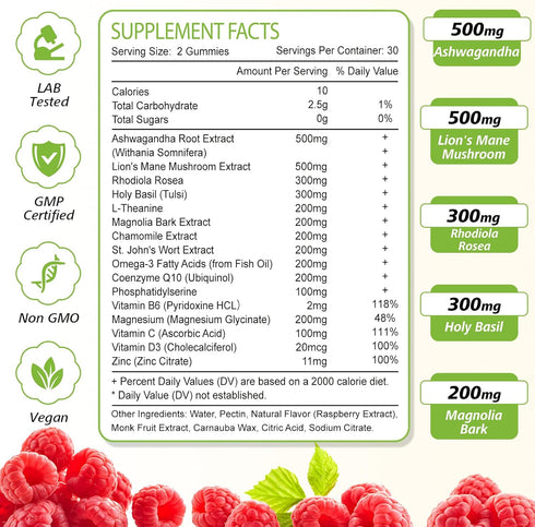 Zetelixia Gummies 16-in-1 60Ct Cortisol for Women, Sugar Free Cortisol Supplements for Women with Ashwagandha, Rhodiola