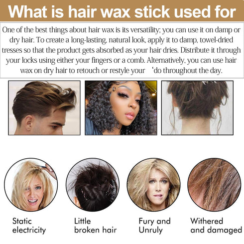 BestLand Hair Wax Stick for Flyaways, Non-greasy Edge Control, Finishing Slick Wax Stick for Baby Hairs (2.7 Fl Oz,
