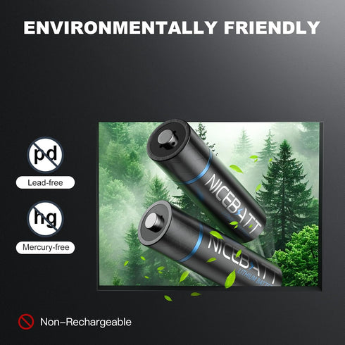 NICEBATT 3500mAh, 1.5V 4 Count Lithium AA Batteries High Capacity Double A Battery for Blink Camera Freezer Thermometer