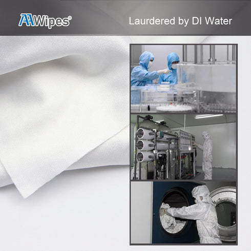 AAwipes Knitted Microfiber Cleanroom Wipers - 9"x9" Bag of 100 Pcs, Lint Free Cloths for Fiber Optics
