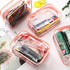 Weewooday 12 Pieces Clear Cosmetics Bag, Waterproof Makeup Bag, Portable Toiletry Carry Pouch, Pink, Small