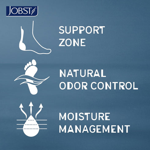 JOBST Sport Knee High Compression Socks, 15-20 mmHg, Black/Grey, X-Large
