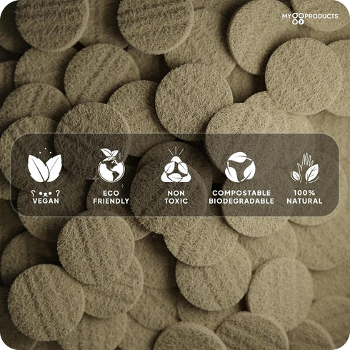 LoofaGO All-Purpose Natural Loofah Scrub Sponges, Biodegradable for Kitchen, Shower, Bath, and Skin (Pack of 10)