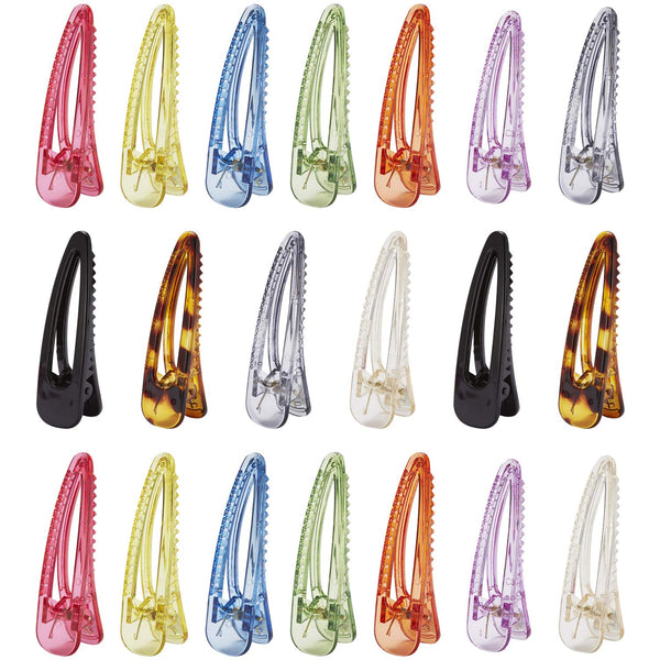 Lawie 20 Pack Large Plastic Acrylic Resin Triangle Geometric Hollow Clear Vintage Candy Colorful Hair Clips