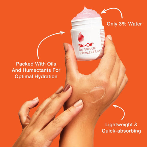 Bio-Oil Dry Skin Gel, Fast Absorbing Face and Body Moisturizer with Vitamin B3, 1.7 oz, Non-Comedogenic