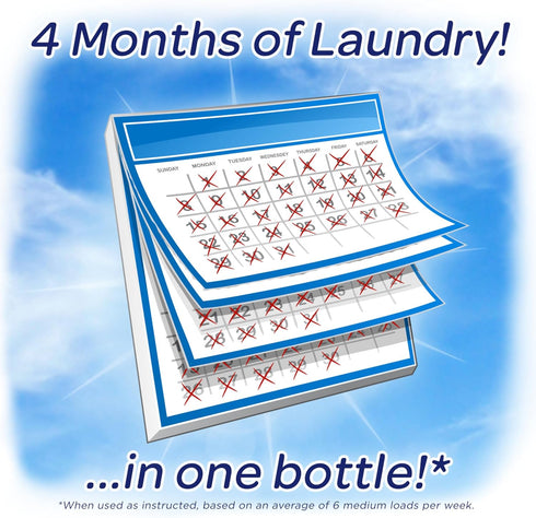 all Liquid Laundry Detergent, 2X Concentrated, Gentle for Baby, Hypoallergenic & Free Of Dyes, 100 Loads