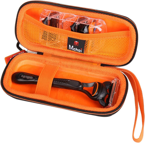 Mchoi Hard Carrying Case Fits for Gillette Fusion5 Men’s Razor & Proglide Shield Men's Razor, Shockproof Waterproof Black Travel Razor Protective Case, Case Only