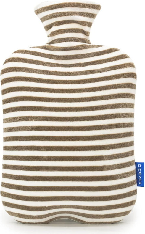 Hot Water Bottle with Soft Cover, 2L for Menstrual Cramps and Pain Relief, Gray