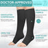 Owcorowan 3 15-20 mmhg Pairs Open Toe Compression Socks for Men & Women - Knee High Stockings for Circulation Support