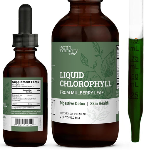 Earth Harmony Liquid Chlorophyll, Liquid Drops for Immune System Support, Natural Internal
