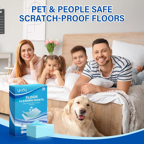 Packaging (1 Pack 30 YUCO Floor Cleaner Sheets for Mopping,Fast Dissolvable and Ultra-Concentrated,Ease Effective Deep