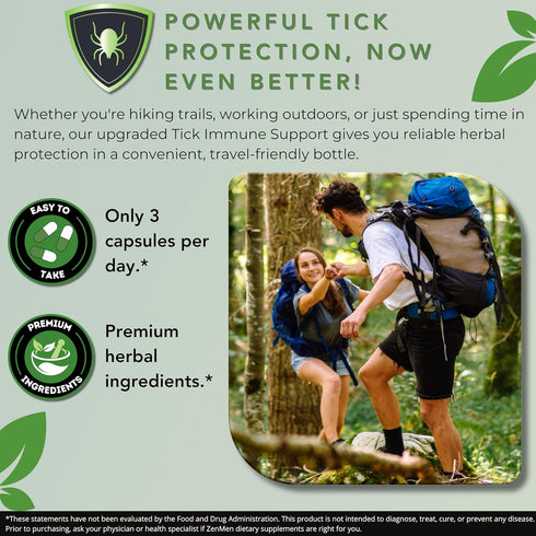 Tick Immune Support Supplement - Improved Formula with Japanese Knotweed, Cat's Claw, Chinese Skullcap, 90 Vegan