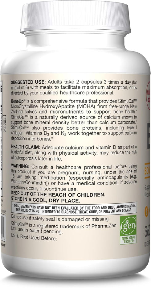 Jarrow Formulas BoneUp, 360 Capsules, For Bone Support & Skeletal Nutrition, Gluten Free, Non-GMO