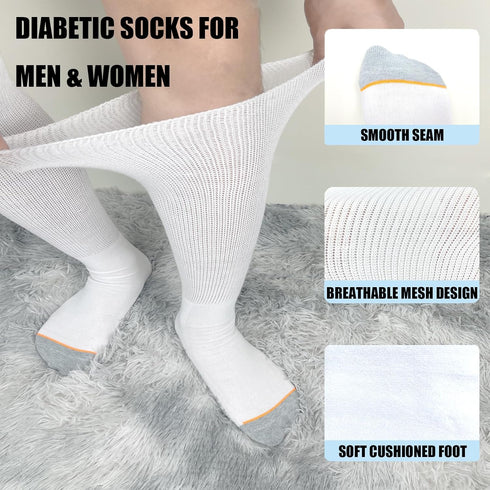 Ioryzek 2 Pairs Walking Boot Socks Liner air Cam Walker Cast Socks Fracture Boot Brace Breathable Surgical Orthopedics
