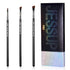 Jessup 3pcs Angled Eyeliner Brush Set, Pro Precision Fine Winged Ultra Thin Slanted Gel Liquid Makeup Brushes, Black