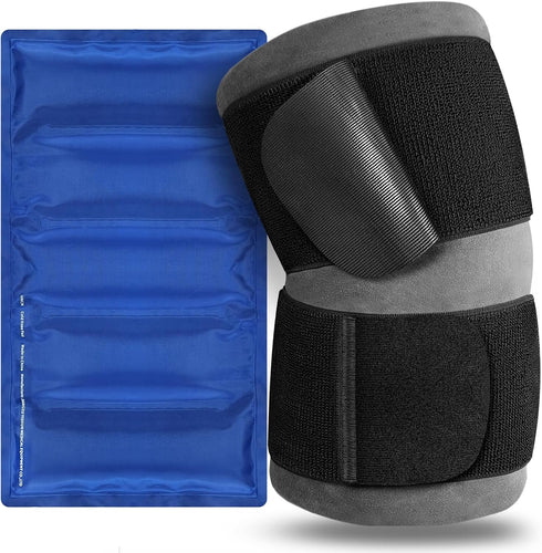 UNCN Large Knee Ice Pack Wrap for Instant Pain Relief, Reusable Cold Gel Bag, Wearable with Velcro Straps for Arms,