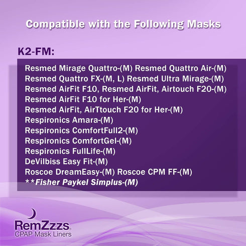 RemZzzs Full Face Cpap Mask Liners (K2-FM), Cpap Supplies and Accessories, Reduce Noisy Air Leaks and Painful Blisters,