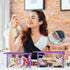 Y1tvei Clear SUN Makeup Bag - 2Pcs Preppy Purple Chenille Varsity Letter Cosmetic Bag, Waterproof Beach Travel Pouch