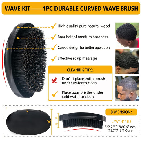 Wave Pomade for Men, Strong Hold Hair Cream for 360 Wave Training, Moisture, Control, and Silky Shine