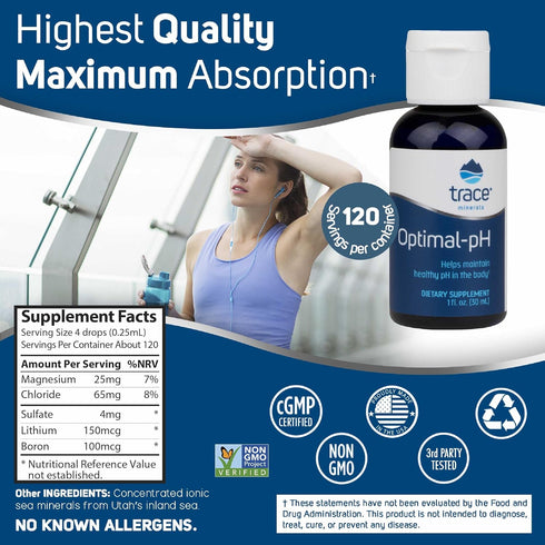 Trace Minerals Optimal-pH, Concentrated Ionic Mineral Supplement for Digestive & Immune Health, 1 fl oz