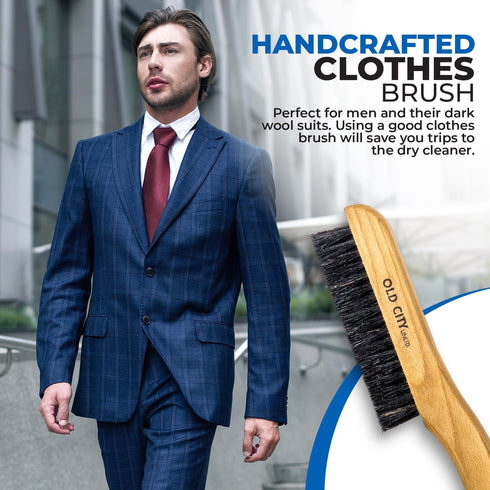 Clothes Brush Garment Brush, Lint Remover for Clothes, 100% Boar Bristle