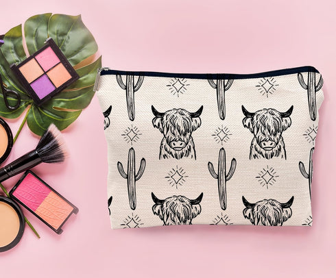 Western Makeup Bag, Cowgirl Stuff, Western Gifts for Women, Cow Makeup Bag, Western Gifts, Cowgirl Gifts