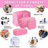 Cute Waterproof Small Pencil Case Makeup Bag for Purse, Preppy Nylon Makeup Brush Holder with Zipper (Slim-Pink Heart)