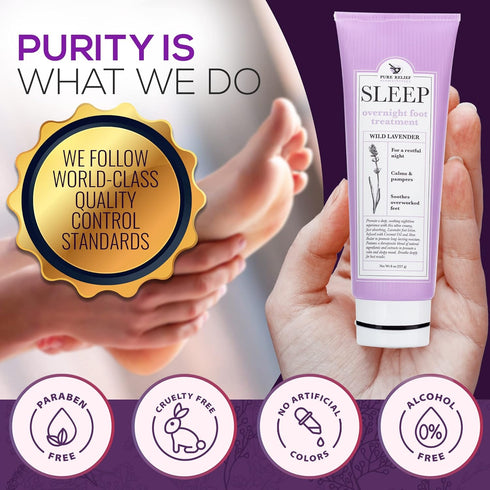 Relaxing Foot Lotion Moisturizer Cream for Dry Feet, Lavender Foot Care with Shea Butter, Aloe, Coconut Oil